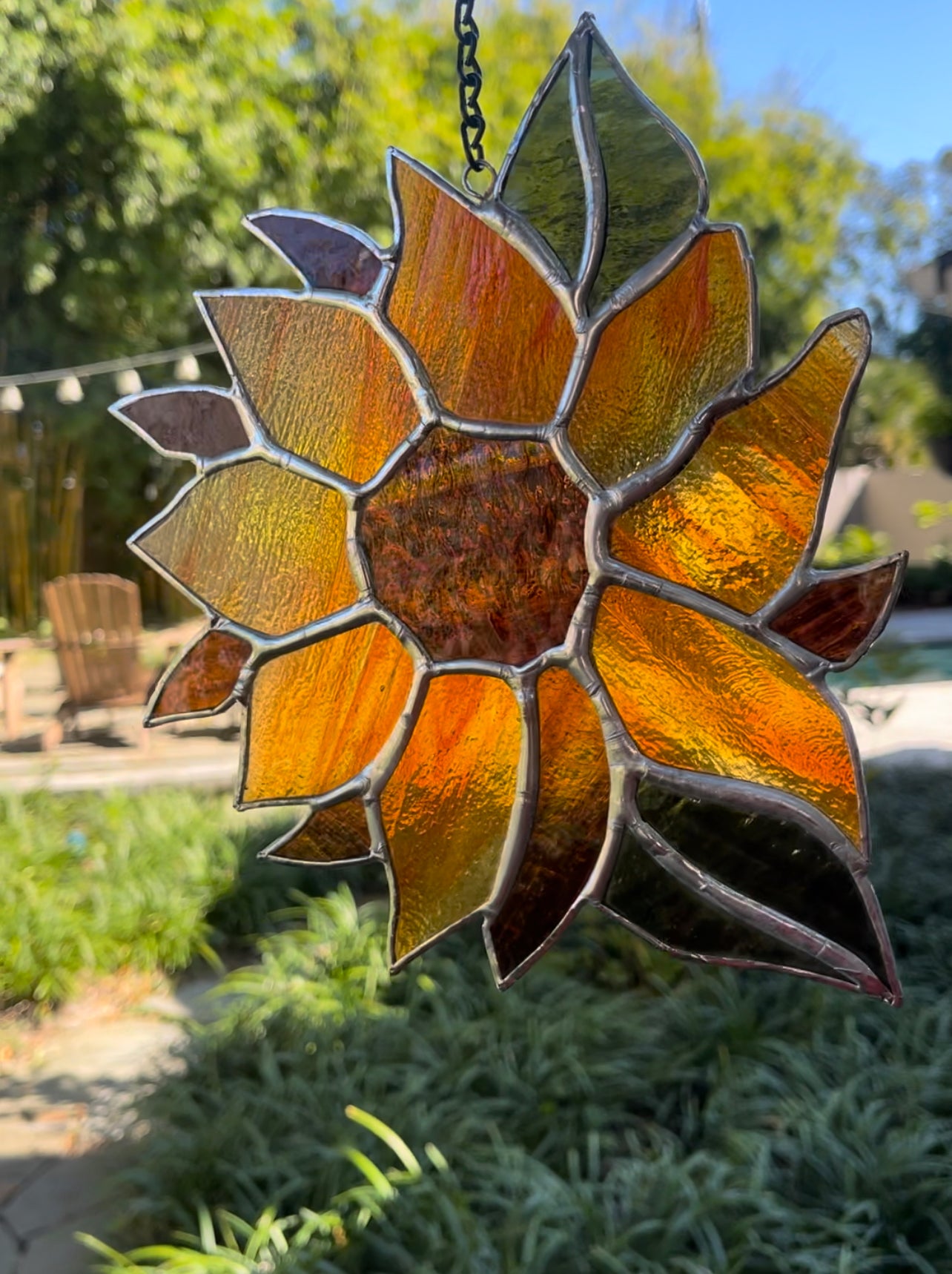 Large Sunflower Stained Glass