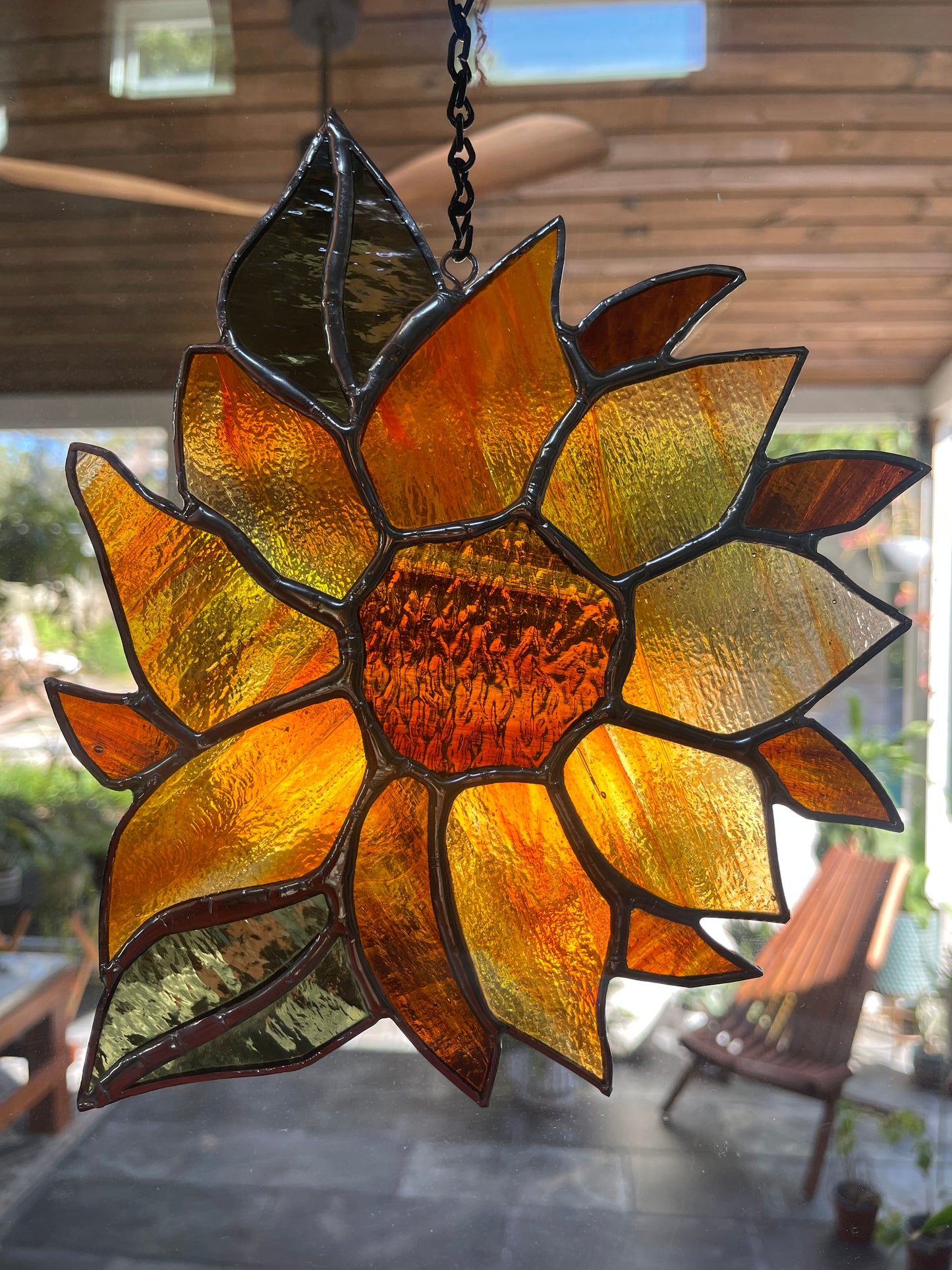 Large Sunflower Stained Glass