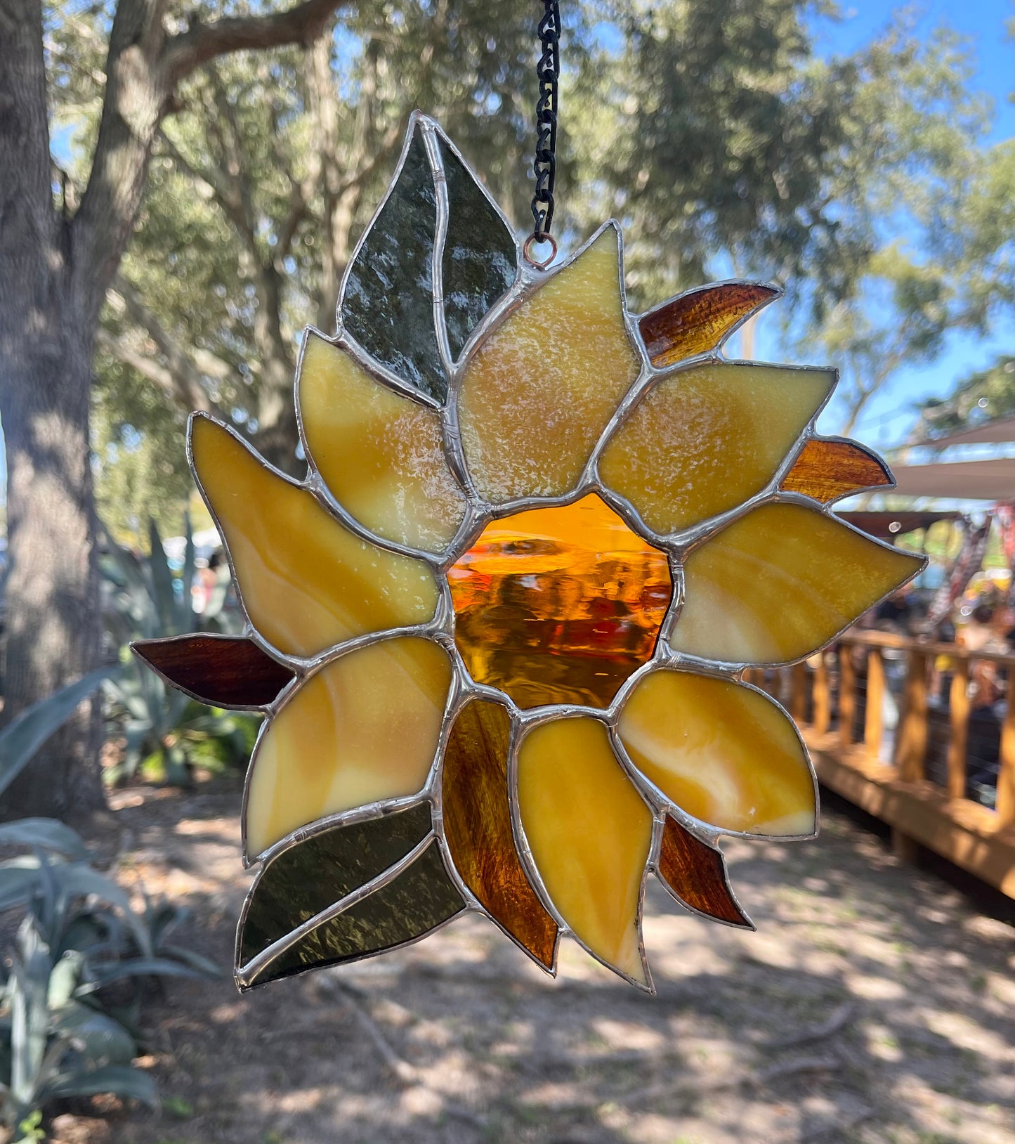 Large Sunflower Stained Glass