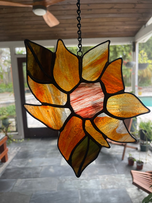 Large Sunflower Stained Glass